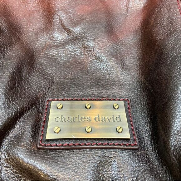 RARE Charles David Brand Genuine Ombré Leather Tote Bag Large - Picture 13 of 16